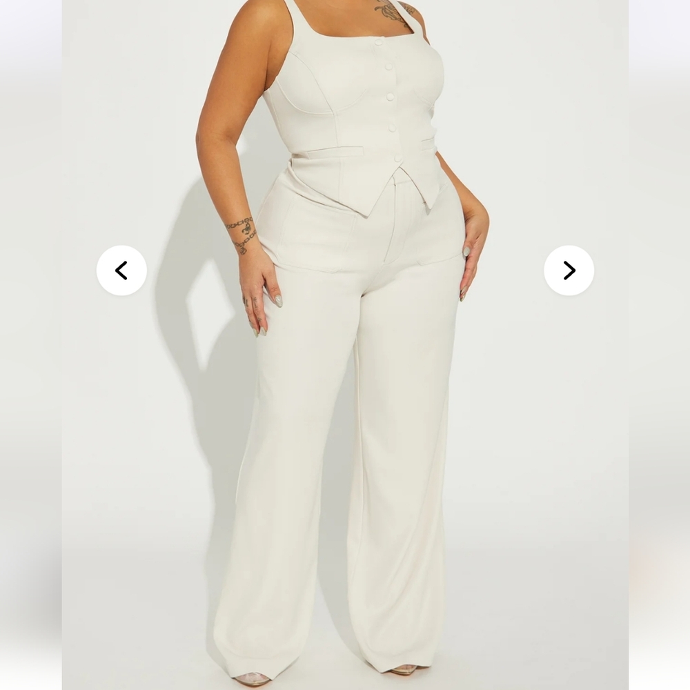 Fashion Nova Cream Jumpsuit